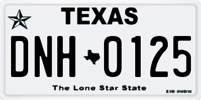 TX license plate DNH0125