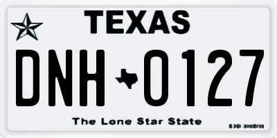 TX license plate DNH0127