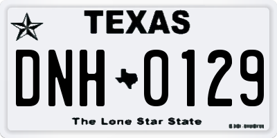 TX license plate DNH0129