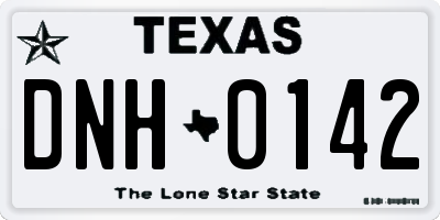 TX license plate DNH0142