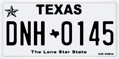 TX license plate DNH0145