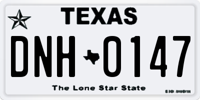 TX license plate DNH0147