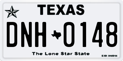 TX license plate DNH0148