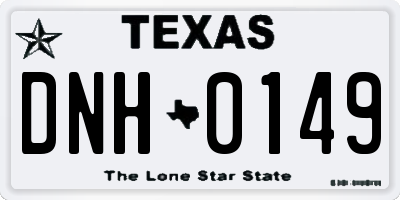 TX license plate DNH0149