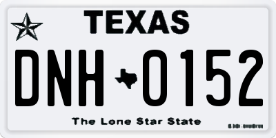 TX license plate DNH0152