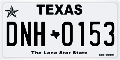 TX license plate DNH0153