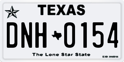 TX license plate DNH0154