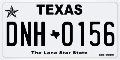 TX license plate DNH0156