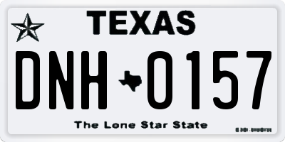 TX license plate DNH0157