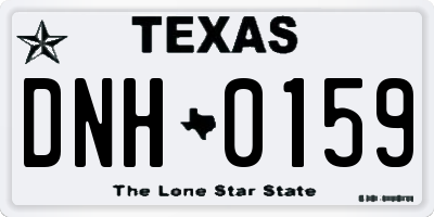 TX license plate DNH0159