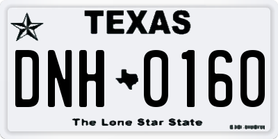 TX license plate DNH0160