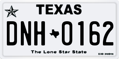 TX license plate DNH0162