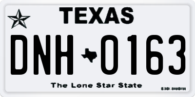 TX license plate DNH0163