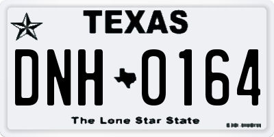 TX license plate DNH0164