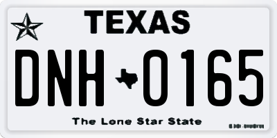 TX license plate DNH0165