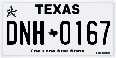 TX license plate DNH0167
