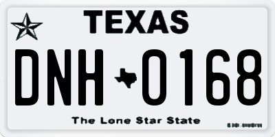 TX license plate DNH0168
