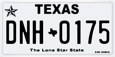 TX license plate DNH0175