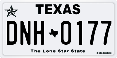 TX license plate DNH0177
