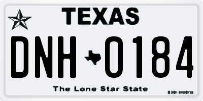 TX license plate DNH0184
