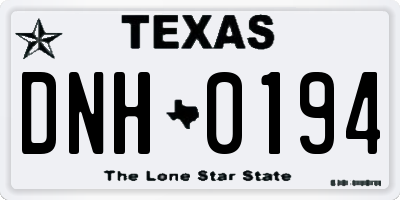 TX license plate DNH0194