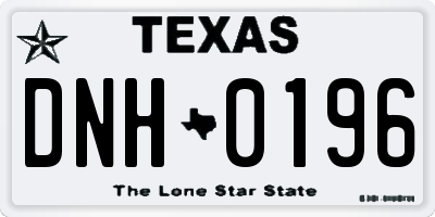 TX license plate DNH0196