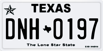 TX license plate DNH0197
