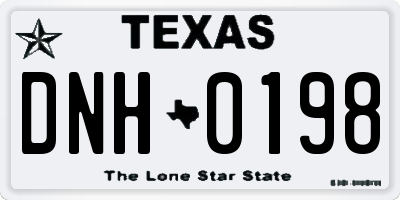 TX license plate DNH0198