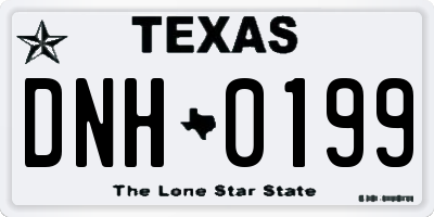 TX license plate DNH0199