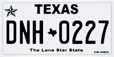 TX license plate DNH0227