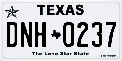 TX license plate DNH0237