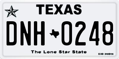 TX license plate DNH0248