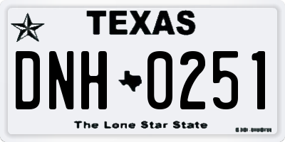TX license plate DNH0251