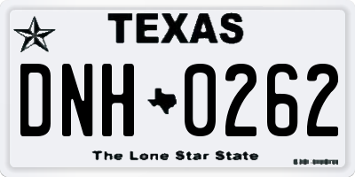 TX license plate DNH0262