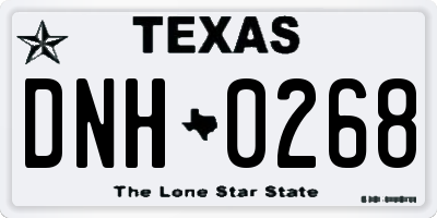 TX license plate DNH0268