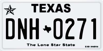 TX license plate DNH0271