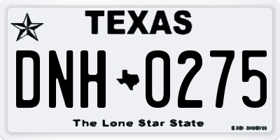 TX license plate DNH0275