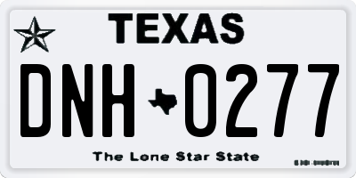 TX license plate DNH0277