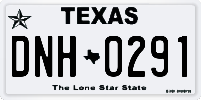 TX license plate DNH0291