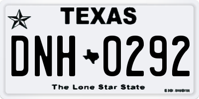 TX license plate DNH0292
