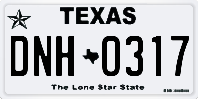TX license plate DNH0317