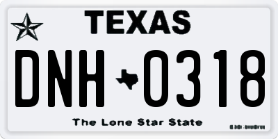 TX license plate DNH0318