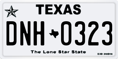 TX license plate DNH0323