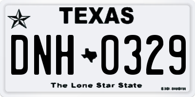 TX license plate DNH0329