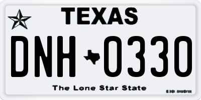 TX license plate DNH0330