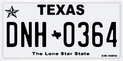 TX license plate DNH0364