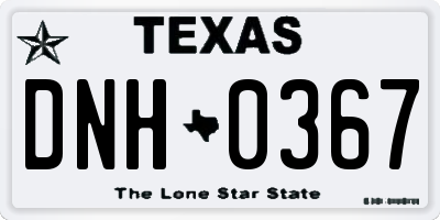 TX license plate DNH0367