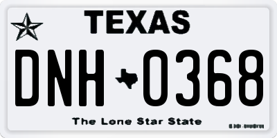 TX license plate DNH0368