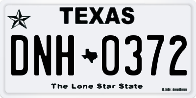 TX license plate DNH0372