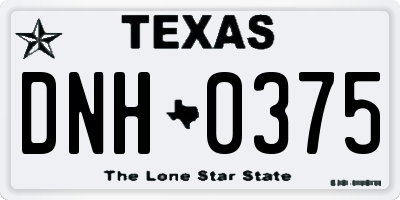 TX license plate DNH0375